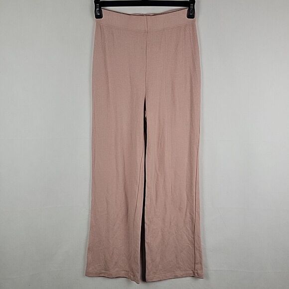 Reformation Cirrus Stretch Knit Pants Womens Size Medium Wide Leg Mid Rise Relax - Picture 2 of 8